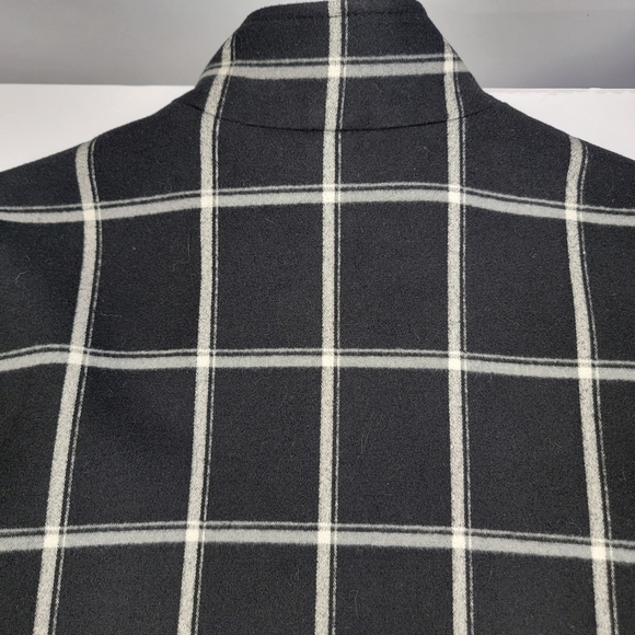 J. Jill Black Cream Windowpane Print Fill Zip Front Jacket Lined Size Small - Picture 13 of 13